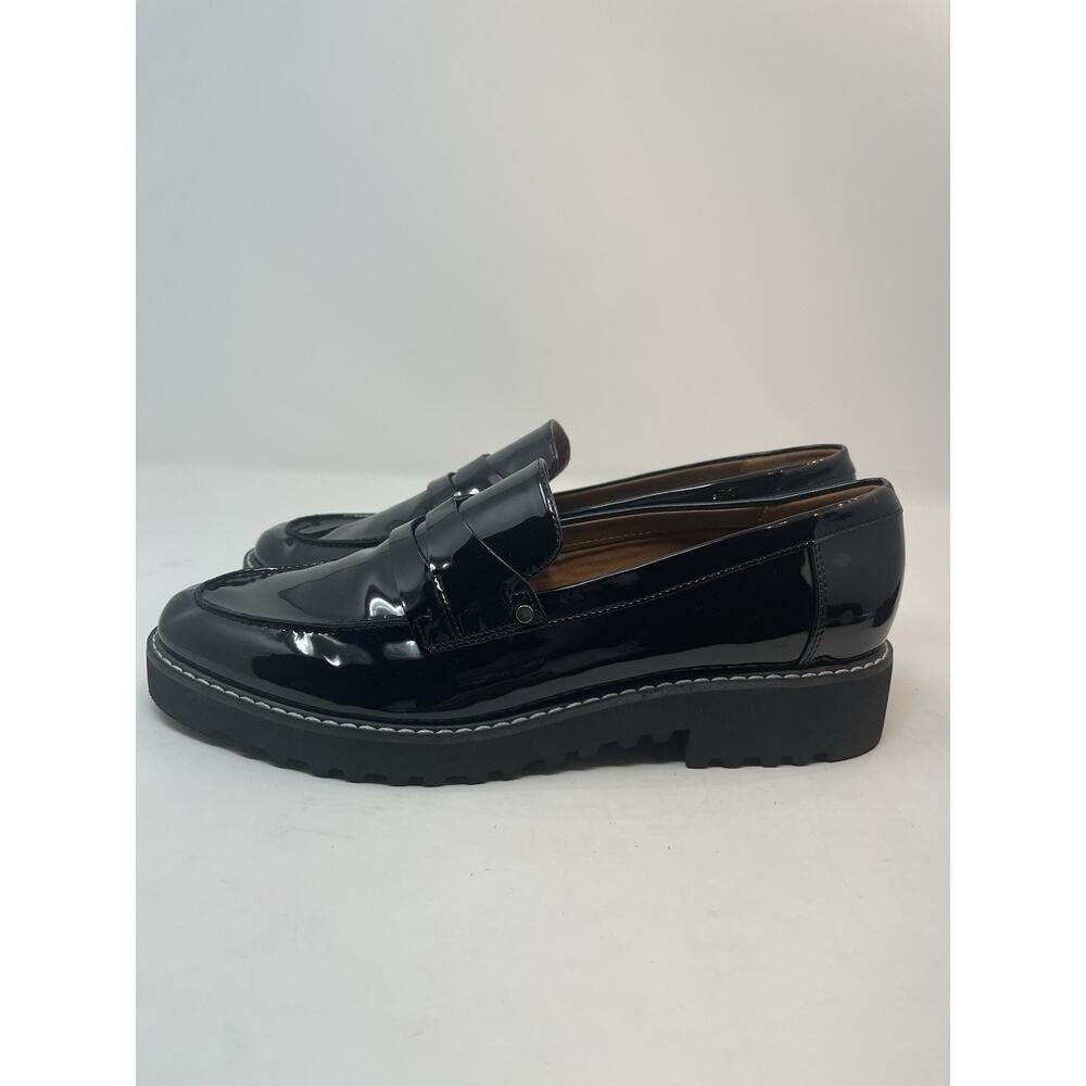 Franco Sarto Cassandra Penny Loafers with a Lug Sole Patent Leather Size 10M - Picture 3 of 9